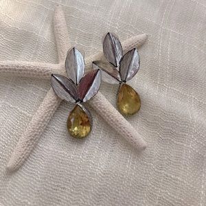 NEW Citrine Earrings, 925 Silver.